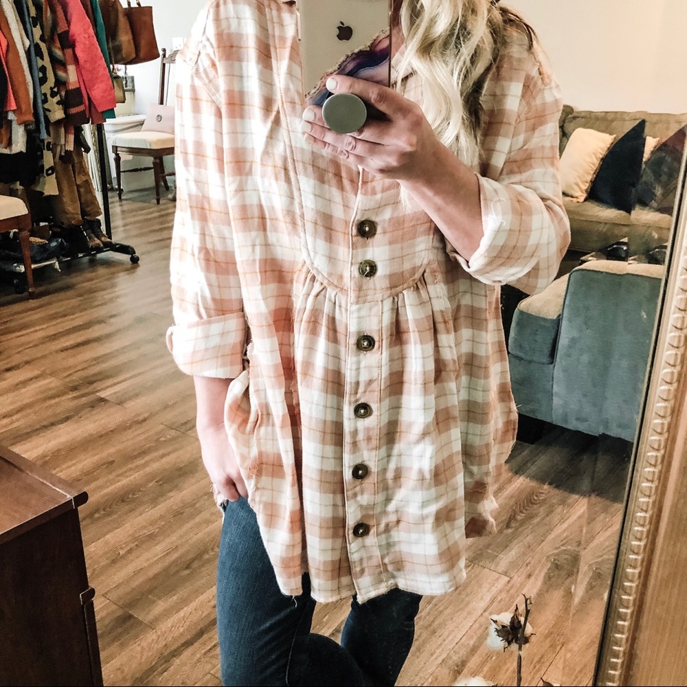 Free People Plaid Tunic